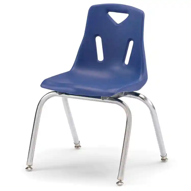 Berries® Plastic Chairs with Chrome Legs, Blue, 16"