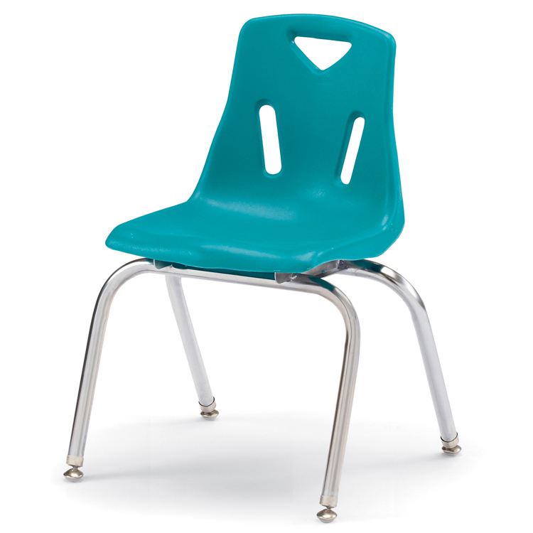 Berries® Plastic Chairs with Chrome Legs, Teal, 16"