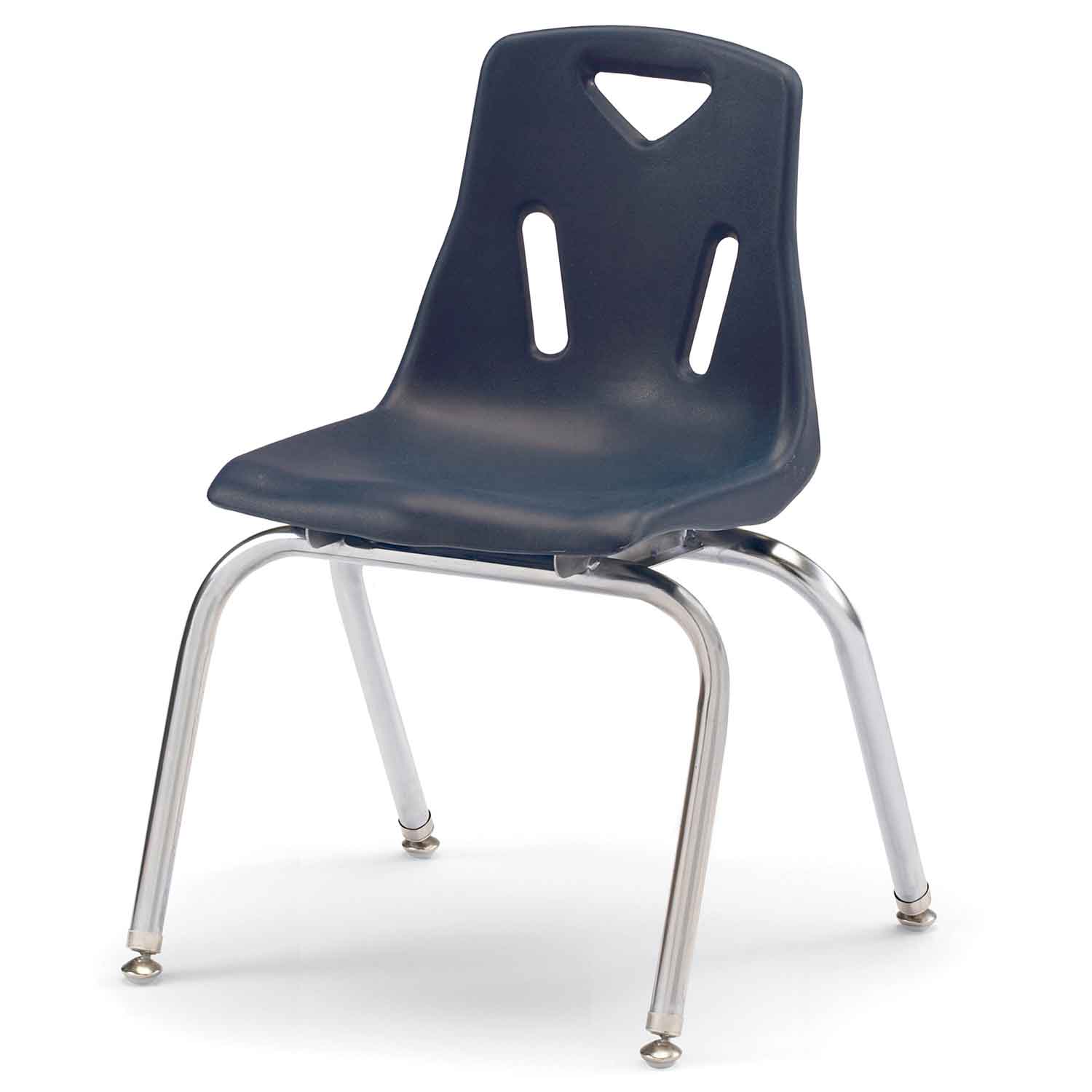 Berries® Plastic Chairs with Chrome Legs, Navy, 16"