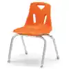 Berries® Plastic Chairs with Chrome Legs, Orange, 16"