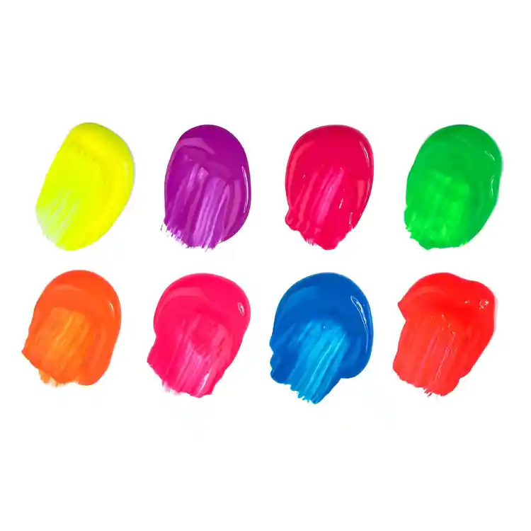 Washable Fluorescent Paint, Set of 8