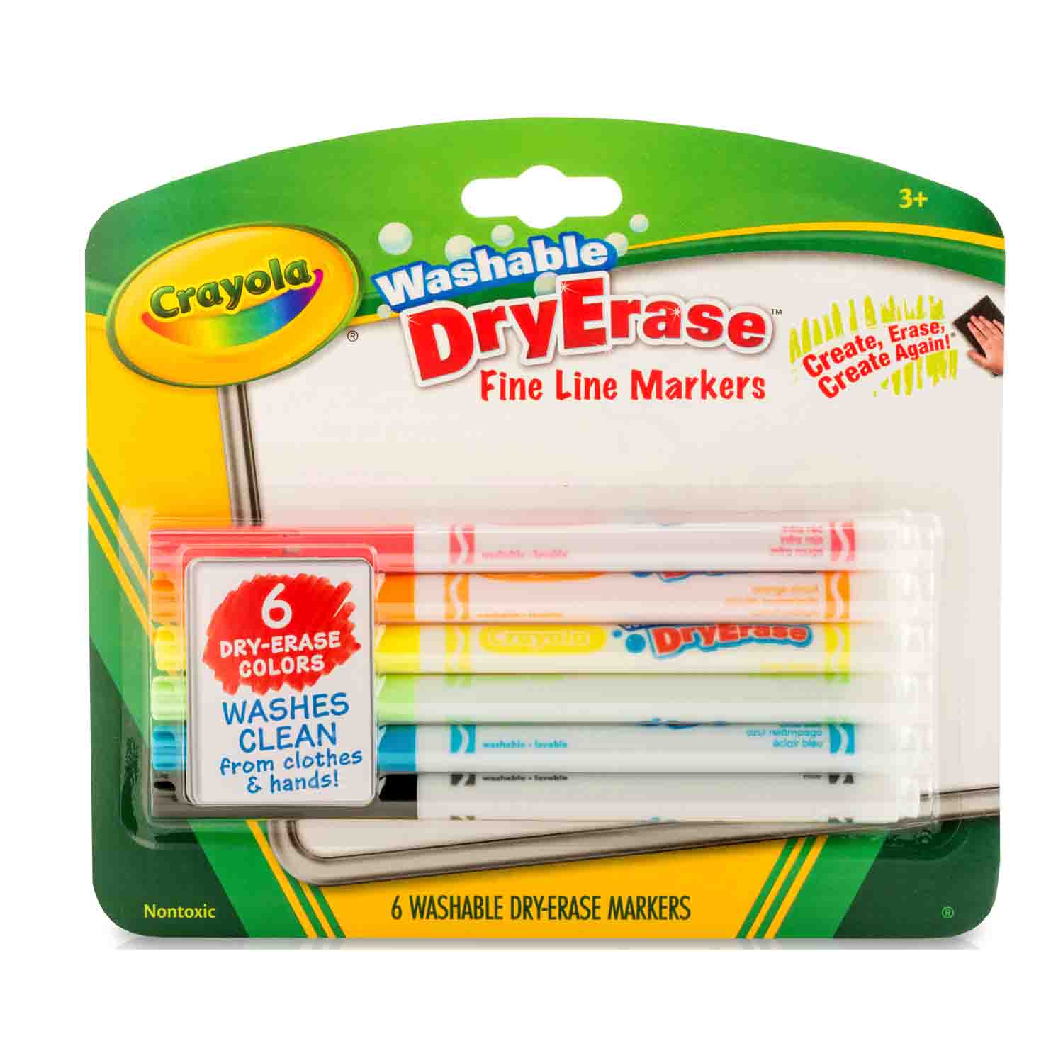 Crayola Fine Line Washable Dry Erase Markers 6 Pack