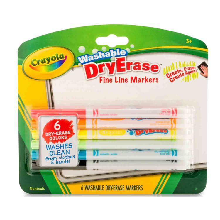 Crayola® Washable Dry-Erase Markers, 6 Ct