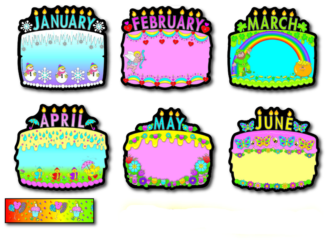 Birthday Cakes Bulletin Board Set Becker's School Supplies