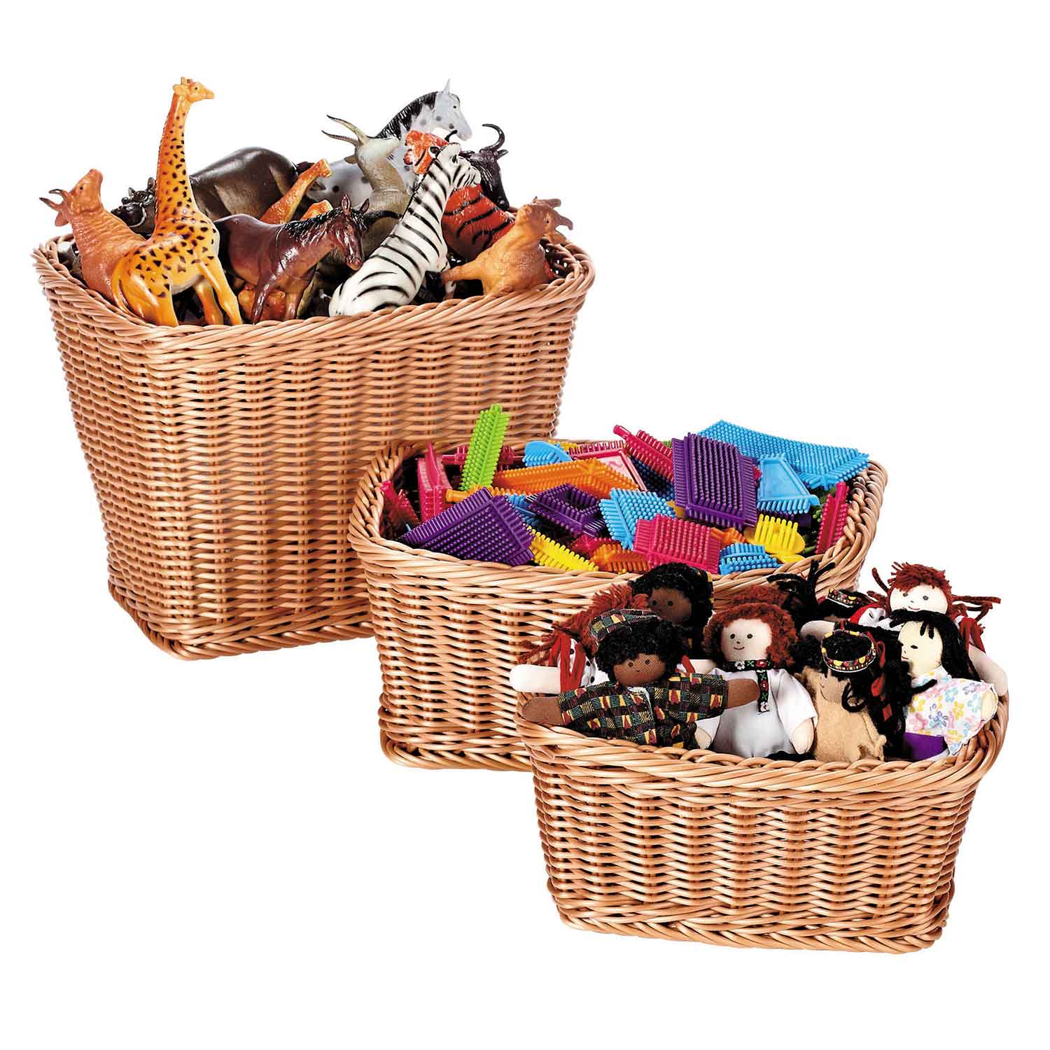 Rectangular Nesting Plastic Woven Baskets Becker's School Supplies