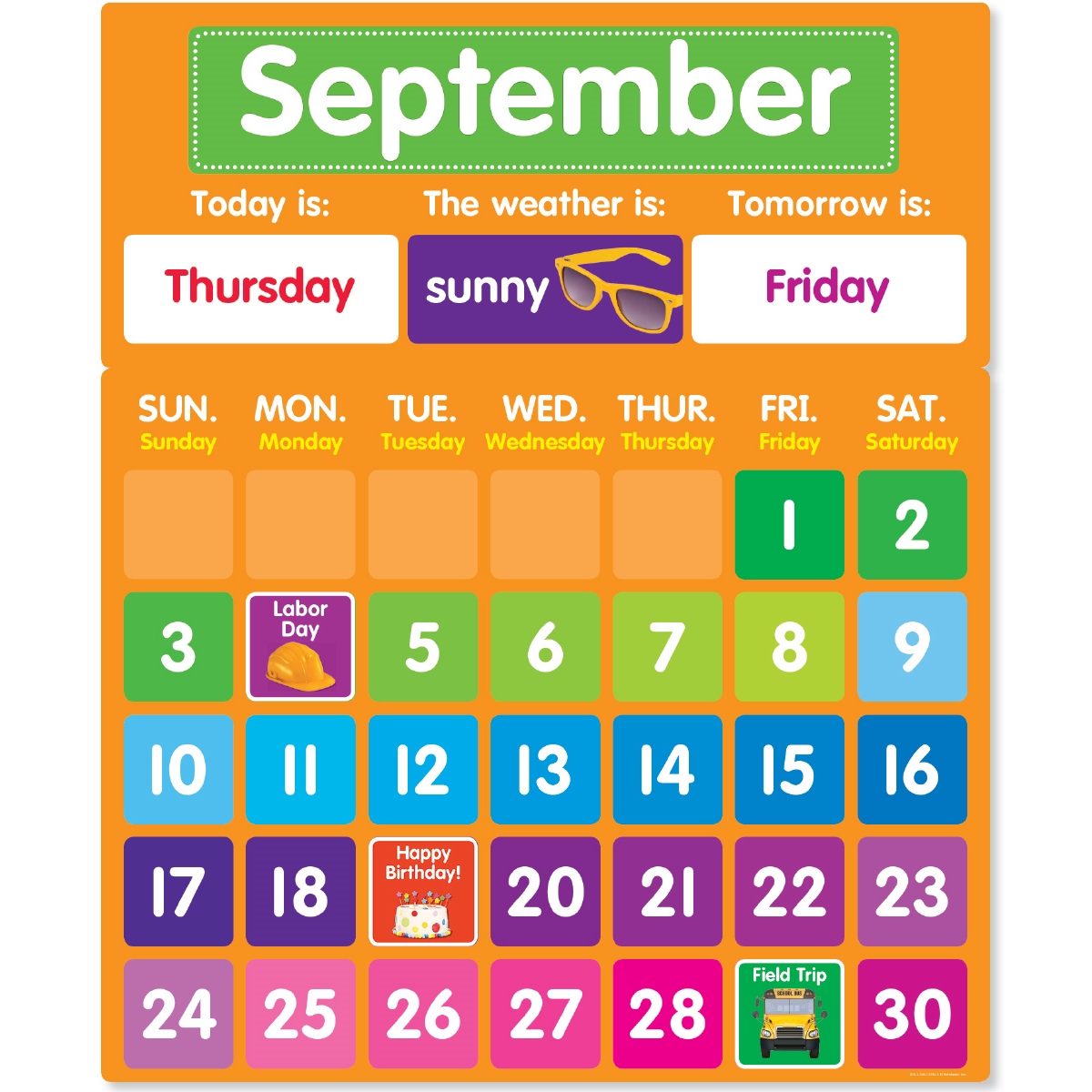 Color Your Classroom Calendar Bulletin Board Set Becker's School Supplies