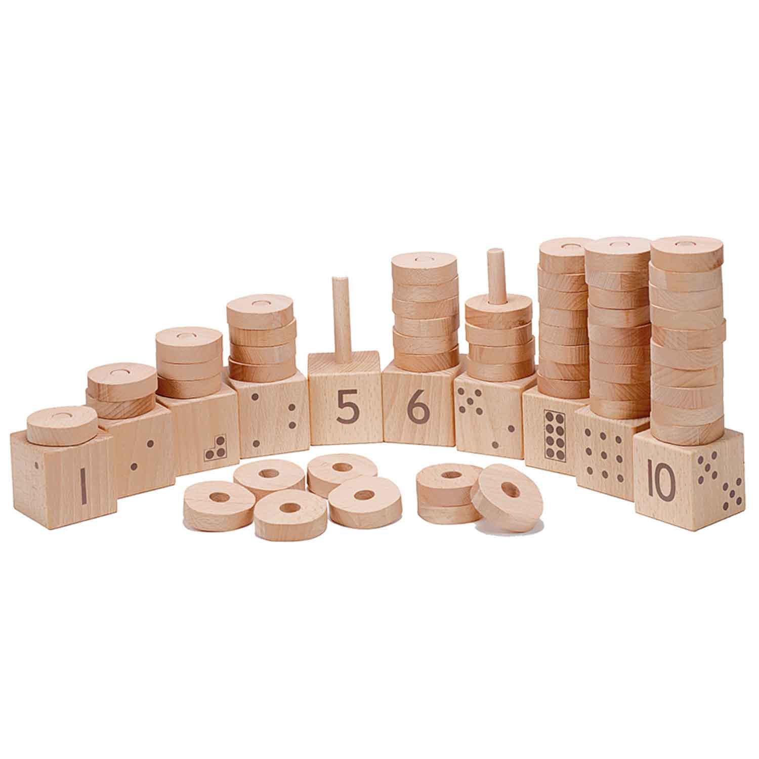 natural wooden stacker