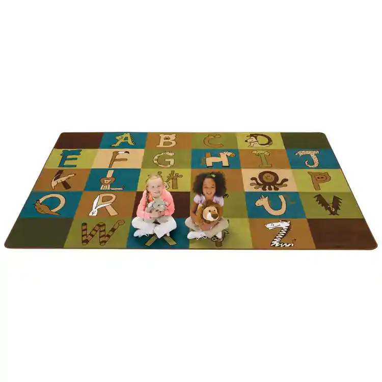 A to Z Animals Rug, Nature's Colors