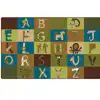 A to Z Animals Rug, Nature's Colors