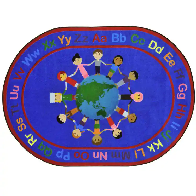 A World Of Friends Rug, Oval 5'4" x 7'8"