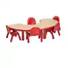 Angeles® BaseLine® Tables, Kidney 38" x 65", Red, 18"