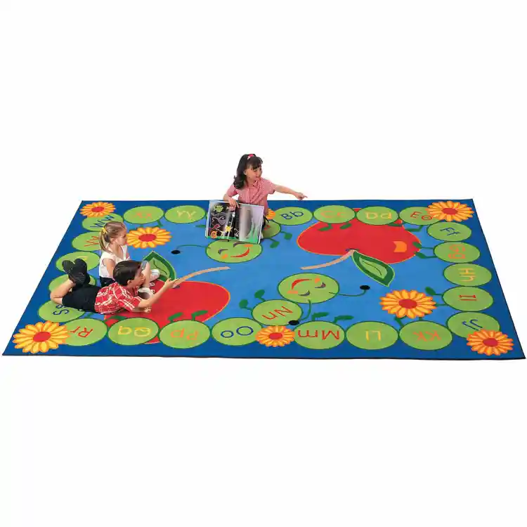 ABC Caterpillar Classroom Rug, Rectangle 4'5" x 5'10"