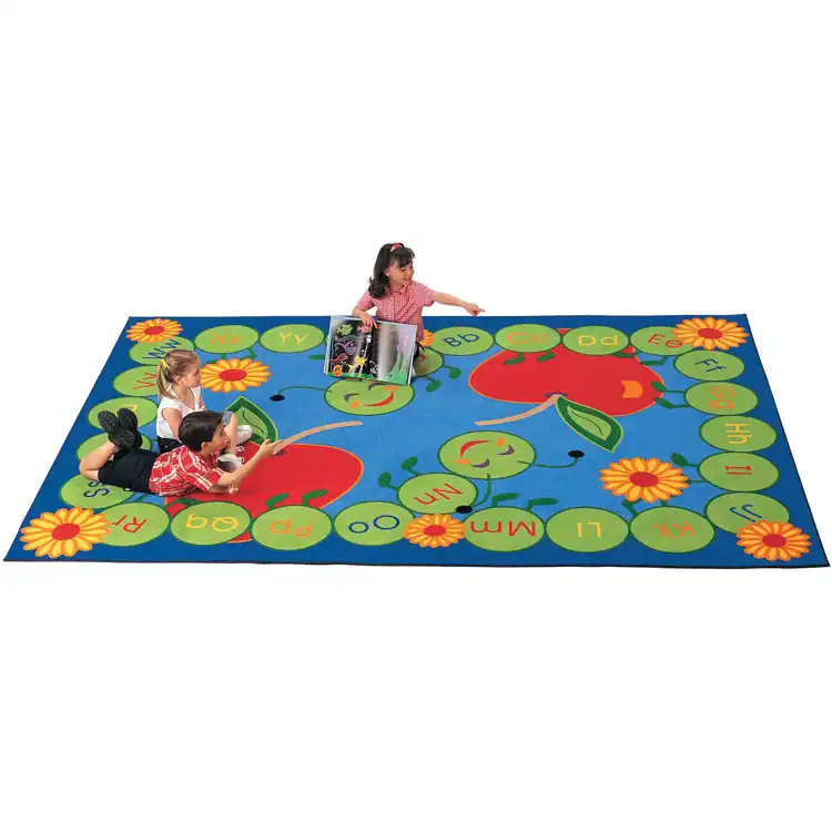 ABC Caterpillar Classroom Rug, Rectangle 7'6" x 12'