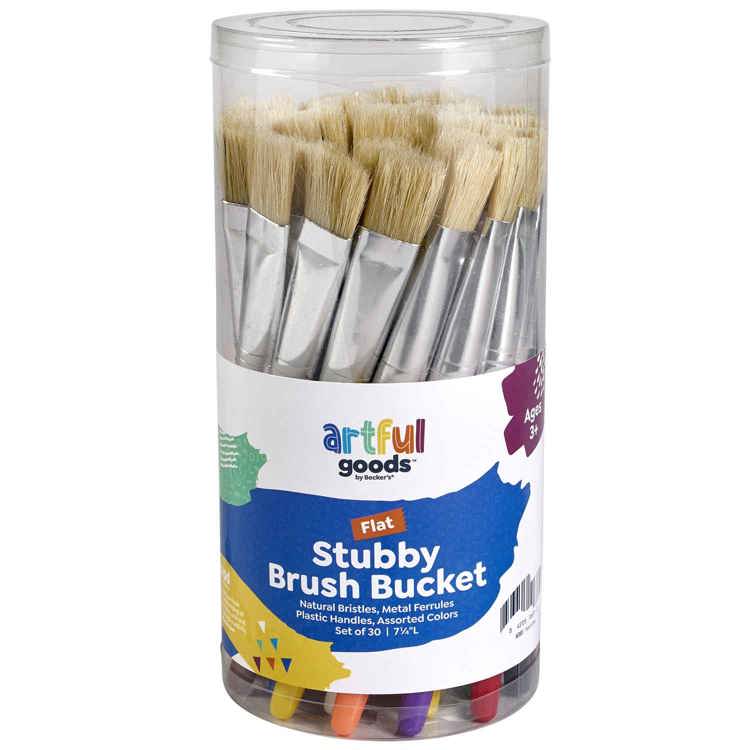Artful Goods™ Stubby Brush Bucket, Flat Brushes