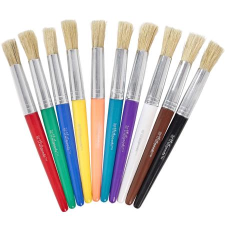 Artful Goods® Round Stubby Brushes with Metal Ferrules