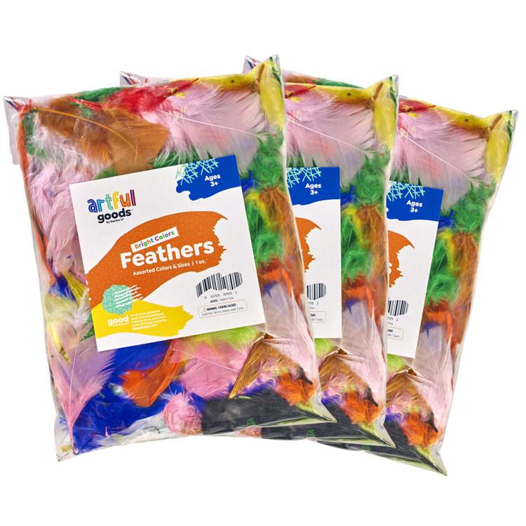 Artful Goods® Feathers, Bright Colors
