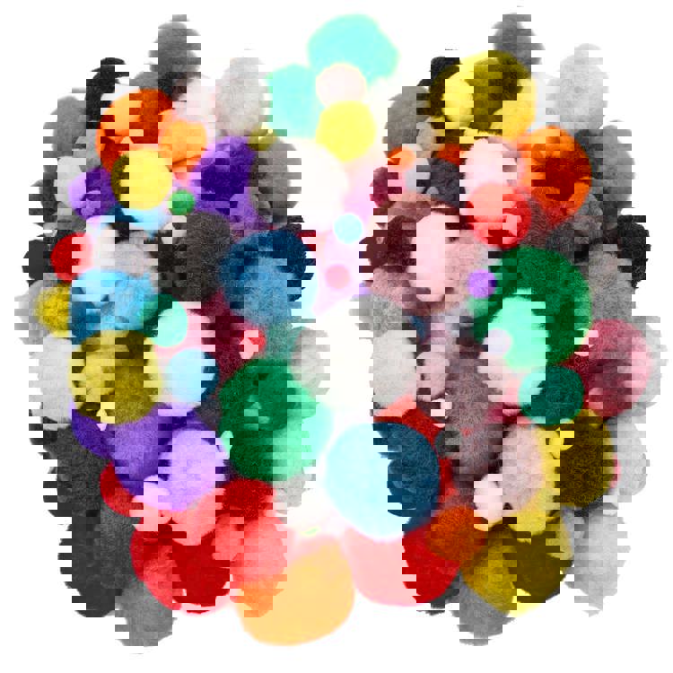 Artful Goods® Pom Poms Bright Colors, Assorted Sizes