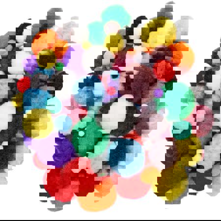 Artful Goods® Pom Poms Bright Colors, Assorted Sizes