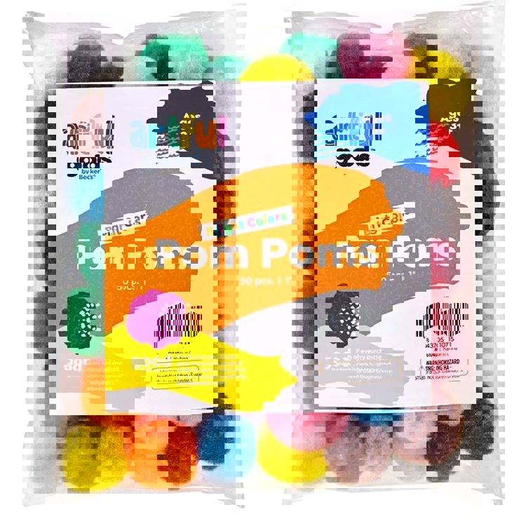 Artful Goods® Pom Poms Bright Colors, 1"