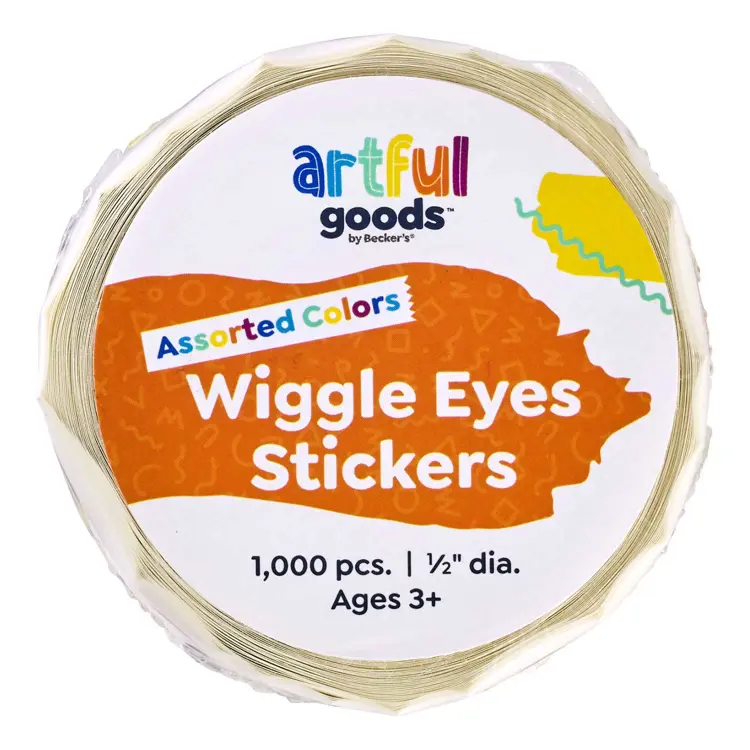 Artful Goods® Wiggle Eyes Stickers, Assorted Colors