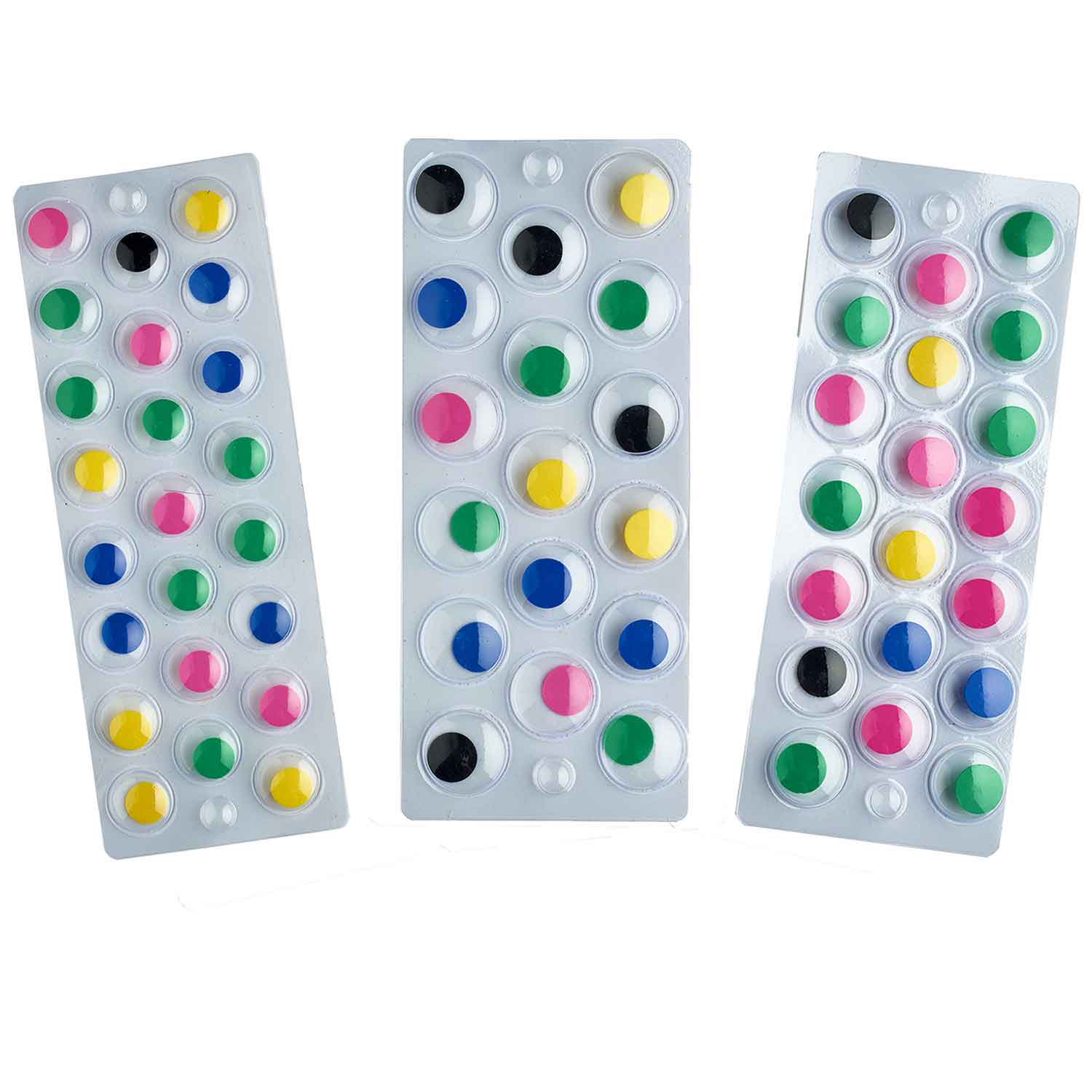 Decora 30mm Round Wiggle Googly Eyes with Self-Adhesive Peel and Stick Pack of 240 Pieces 30mm-240pcs