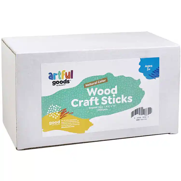 Artful Goods® Wood Craft Sticks, Regular Size