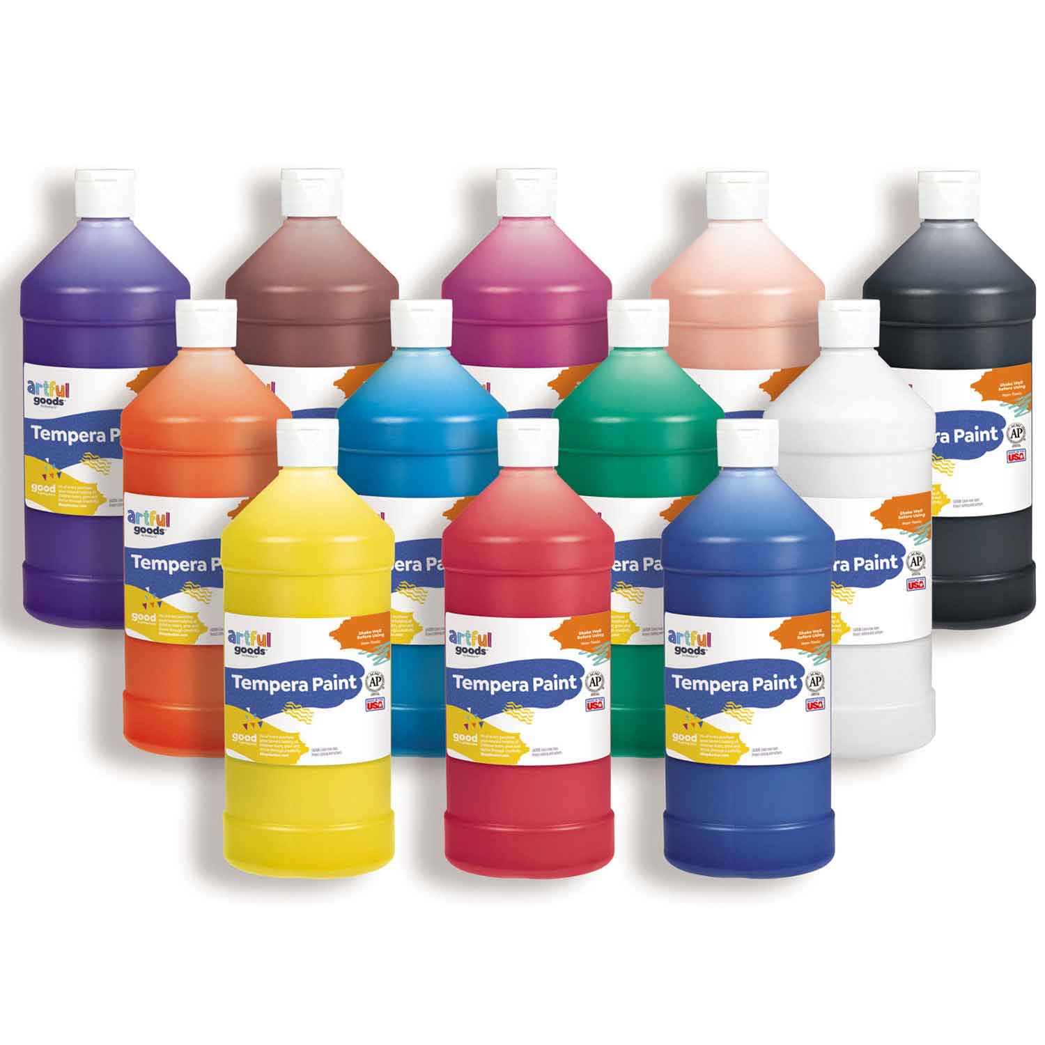 RAS Tempera Paint for Kids Set of 6 2 oz. Bottles - Pearl Colors