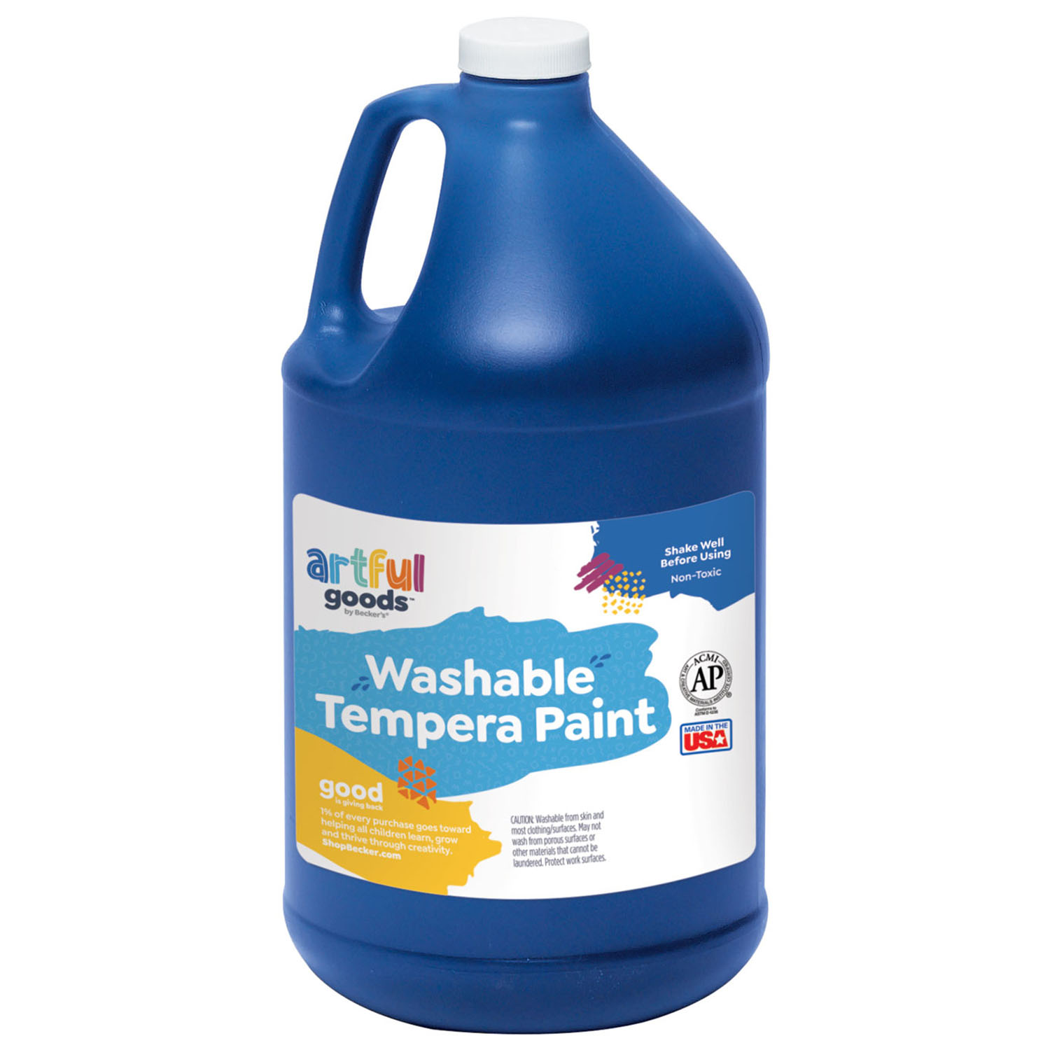 Assortment of 2 Colorations Simply Washable Tempera Paint - White and Blue  Colors, 128 fl oz Each - Dutch Goat