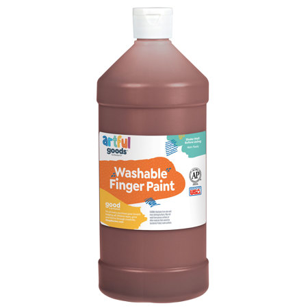 Artful Goods® Washable Finger Paint, Quart - Brown