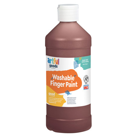 Artful Goods® Washable Finger Paint, Pint - Brown