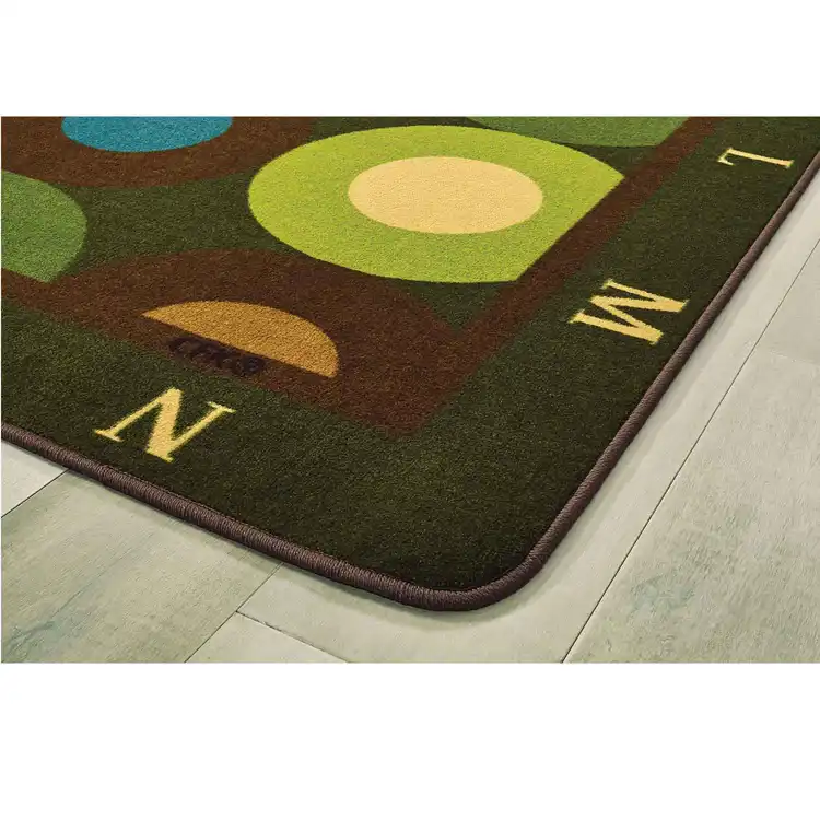 Alphabet Calming Circles Classroom Rug, Nature's Colors