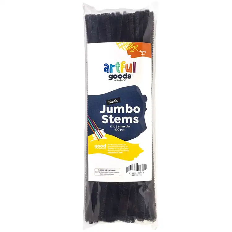 Artful Goods® Jumbo 12" Stems, Black