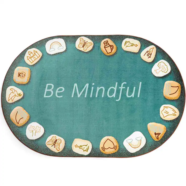 Behaviour Management Rugs Becker's Be Mindful Mindfulness Rug Oval 4' x 6' | Becker's