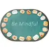 Becker's Be Mindful Rug, Oval 6' x 9' Blue