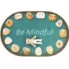 Becker's Be Mindful Rug, Oval 6' x 9' Blue