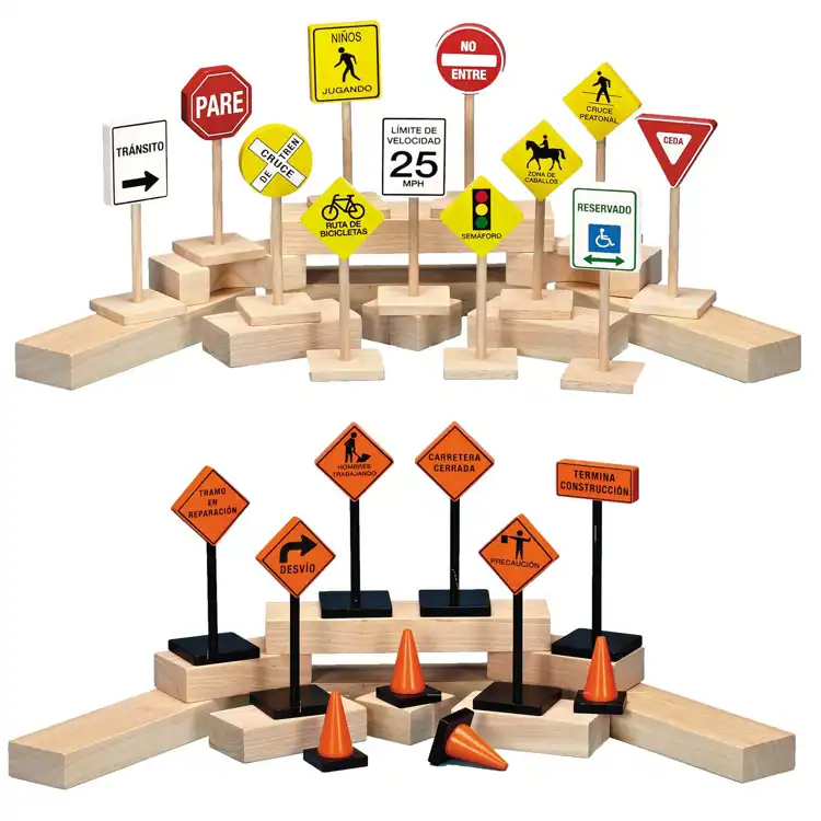 Becker's Bilingual Construction & Road Sign Set