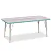 Berries® Driftwood Gray Top Activity Table, Rectangle 24" X 48", Elementary Height-Coastal Blue