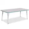Berries® Driftwood Gray Top Activity Table, Rectangle 30" X 60", Adult Height-Coastal Blue