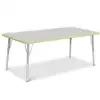 Berries® Driftwood Gray Top Activity Table, Rectangle 30" X 60", Adult Height-Key Lime
