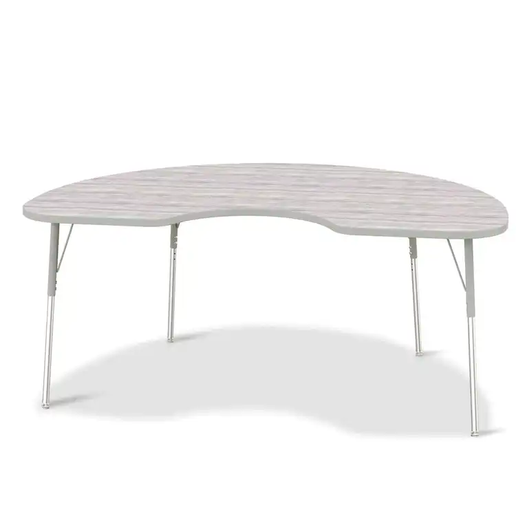 Berries® Driftwood Gray Top Activity Tables, Kidney 48" X 72", Adult Height-Gray
