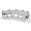 Berries® Driftwood Gray Top Activity Tables, Kidney 48" X 72", Elementary Height-Gray