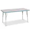 Berries® Driftwood Gray Top Activity Tables, Rectangle 24" X 48", Adult Height-Coastal Blue