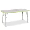 Berries® Driftwood Gray Top Activity Tables, Rectangle 24" X 48", Adult Height-Key Lime