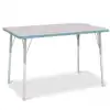 Berries® Driftwood Gray Top Activity Tables, Rectangle 30" X 48", Adult Height-Coastal Blue
