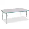 Berries® Driftwood Gray Top Activity Tables, Rectangle 30" X 48", Elementary Height-Coastal Blue