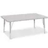 Berries® Driftwood Gray Top Activity Tables, Rectangle 30" X 48", Elementary Height-Gray