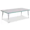 Berries® Driftwood Gray Top Activity Tables, Rectangle 30" X 60", Elementary Height-Coastal Blue