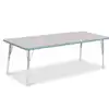 Berries® Driftwood Gray Top Activity Tables, Rectangle 30" X 72", Adult Height-Coastal Blue