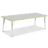 Berries® Driftwood Gray Top Activity Tables, Rectangle 30" X 72", Adult Height-Key Lime