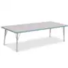 Berries® Driftwood Gray Top Activity Tables, Rectangle 30" X 72", Elementary Height-Coastal Blue